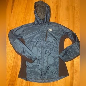 Outdoor Research Helium Hybrid Hooded Jacket Blue size Large